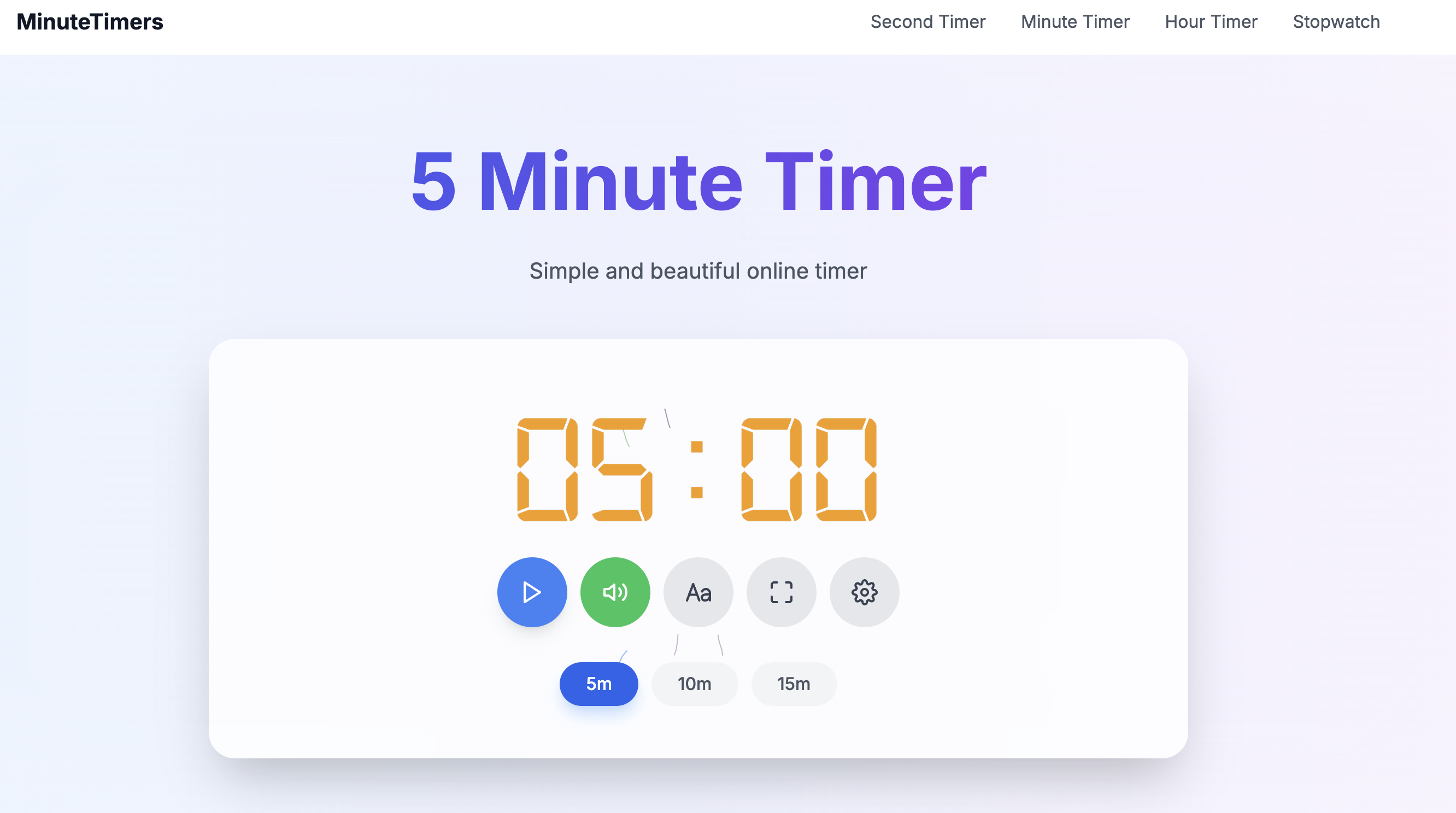 MinuteTimers.net 5 Minute TImer