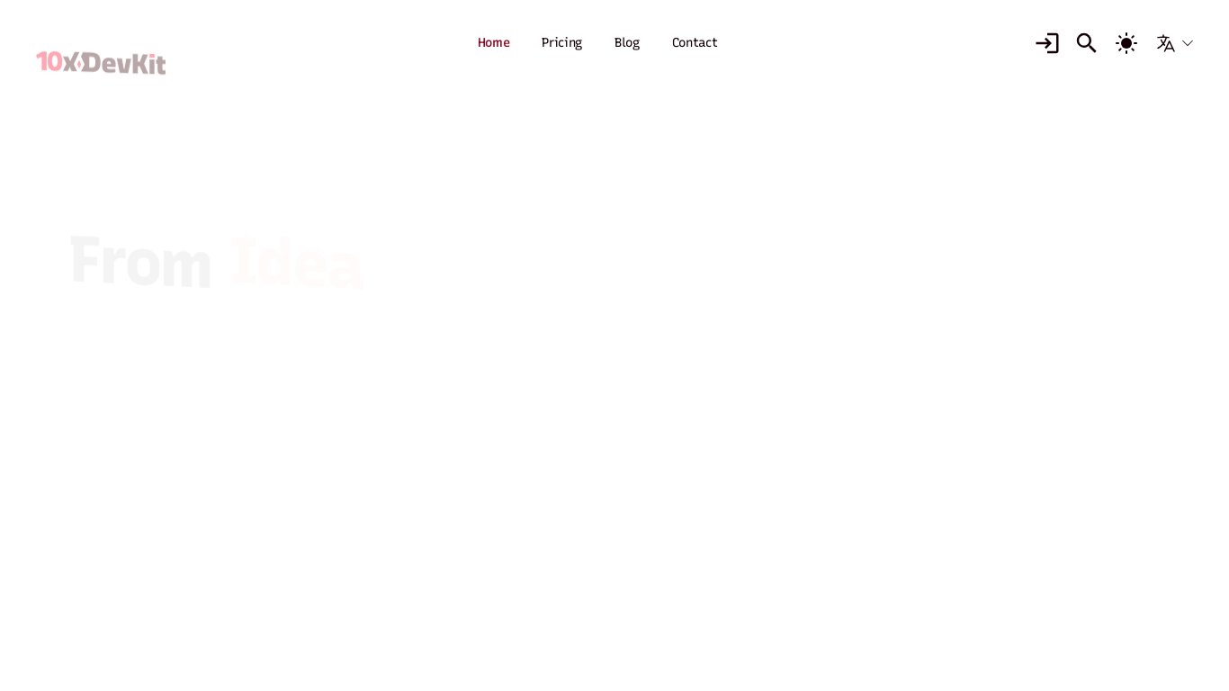 10x DevKit Landing page