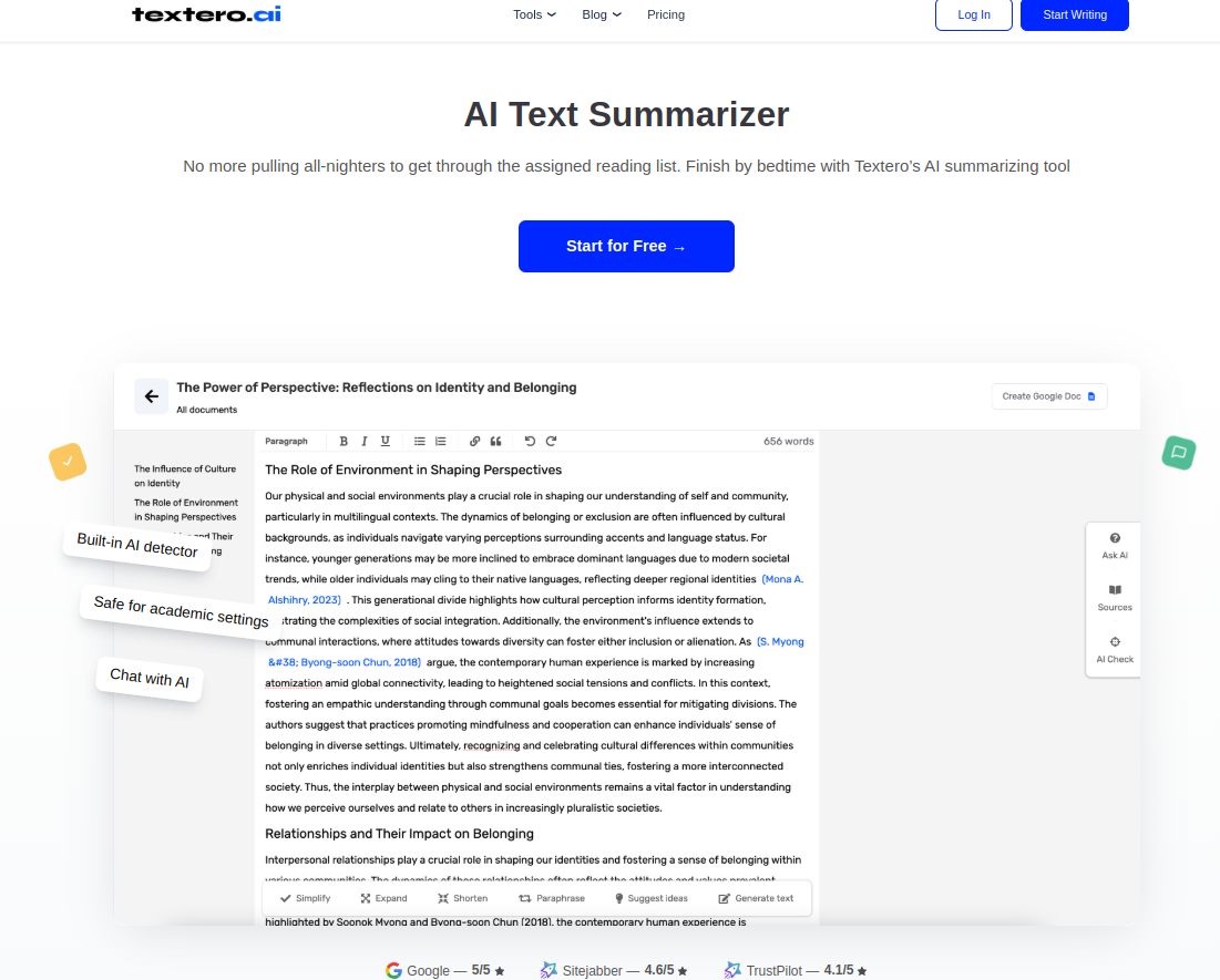 Textero AI Text Sumarizer 