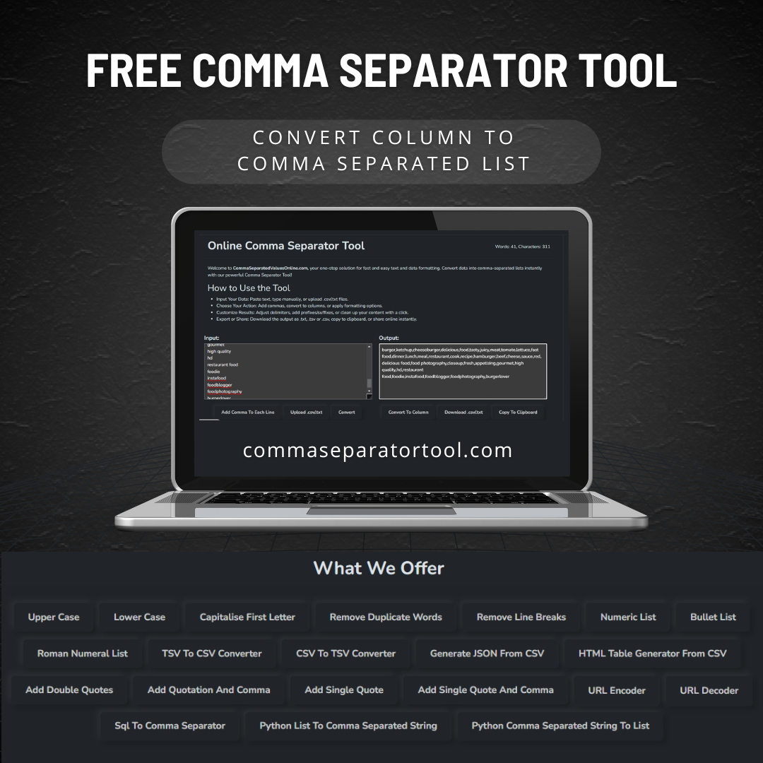 Online Comma Separator Tool 