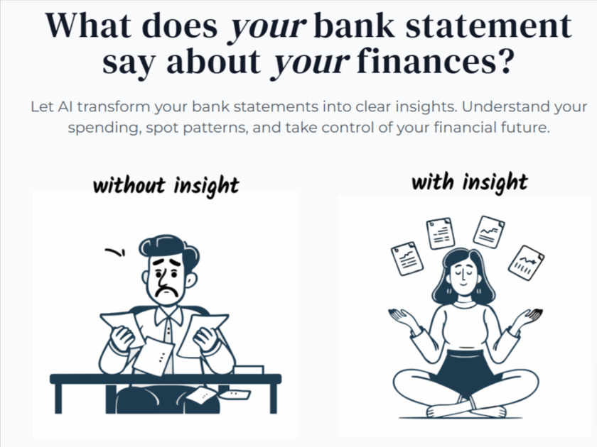 Bank Statement App Landing Page