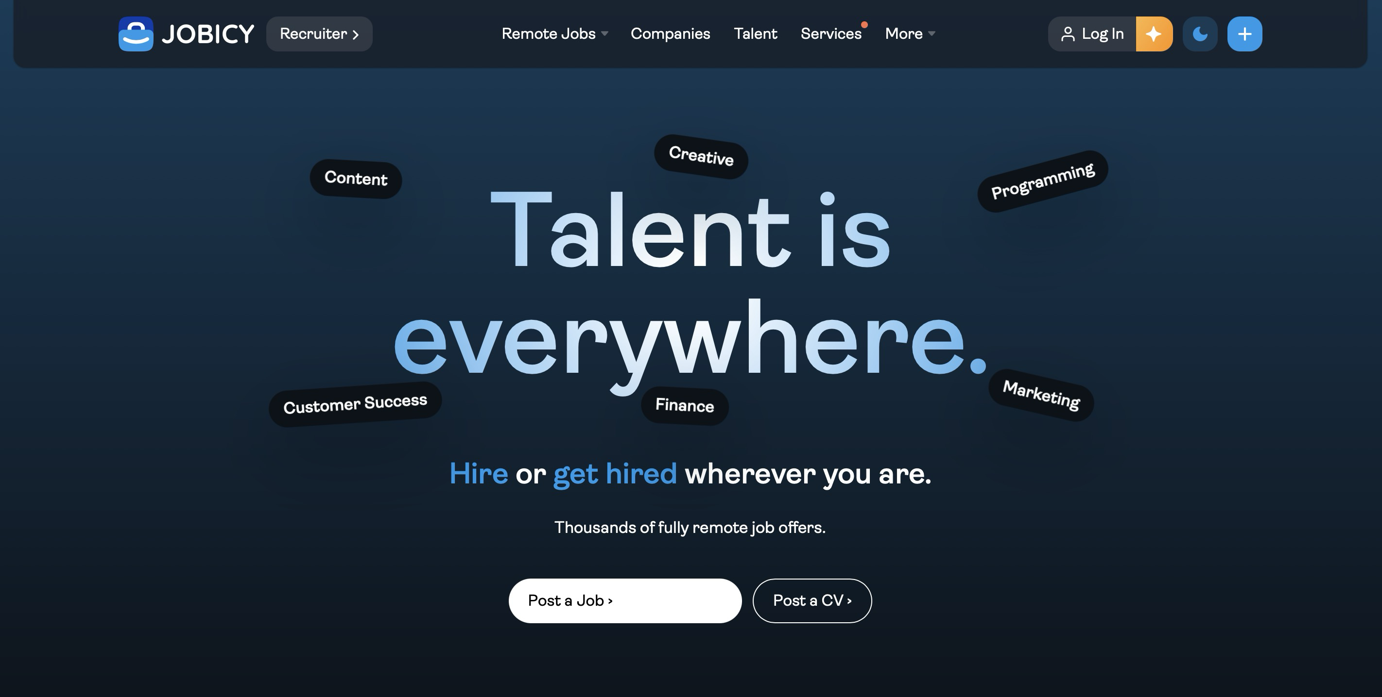 Jobicy Homepage