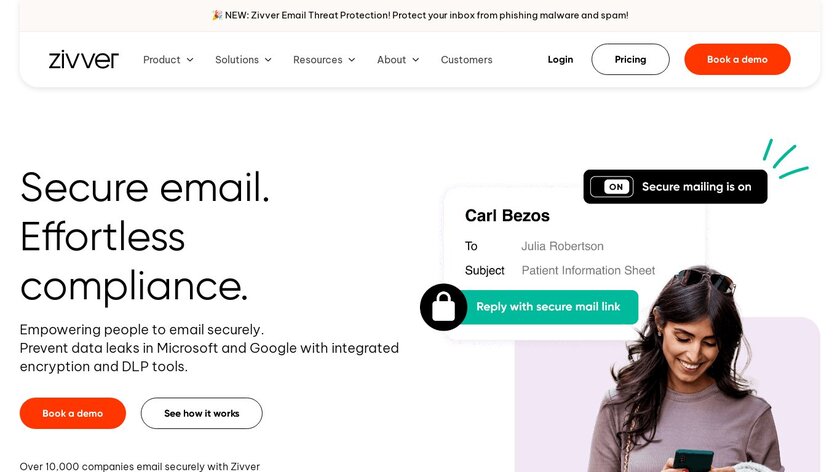 Zivver Landing Page