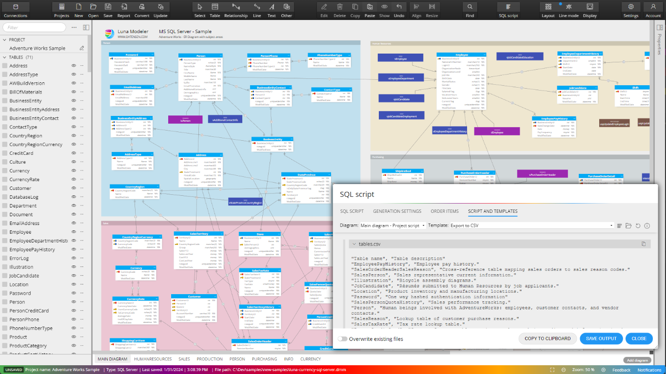 Luna Modeler Luna Modeler | Database design tool for relational databases | Light theme