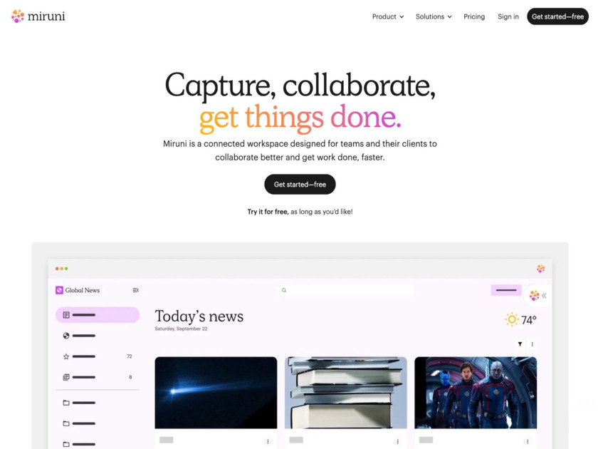 Miruni.io Landing Page