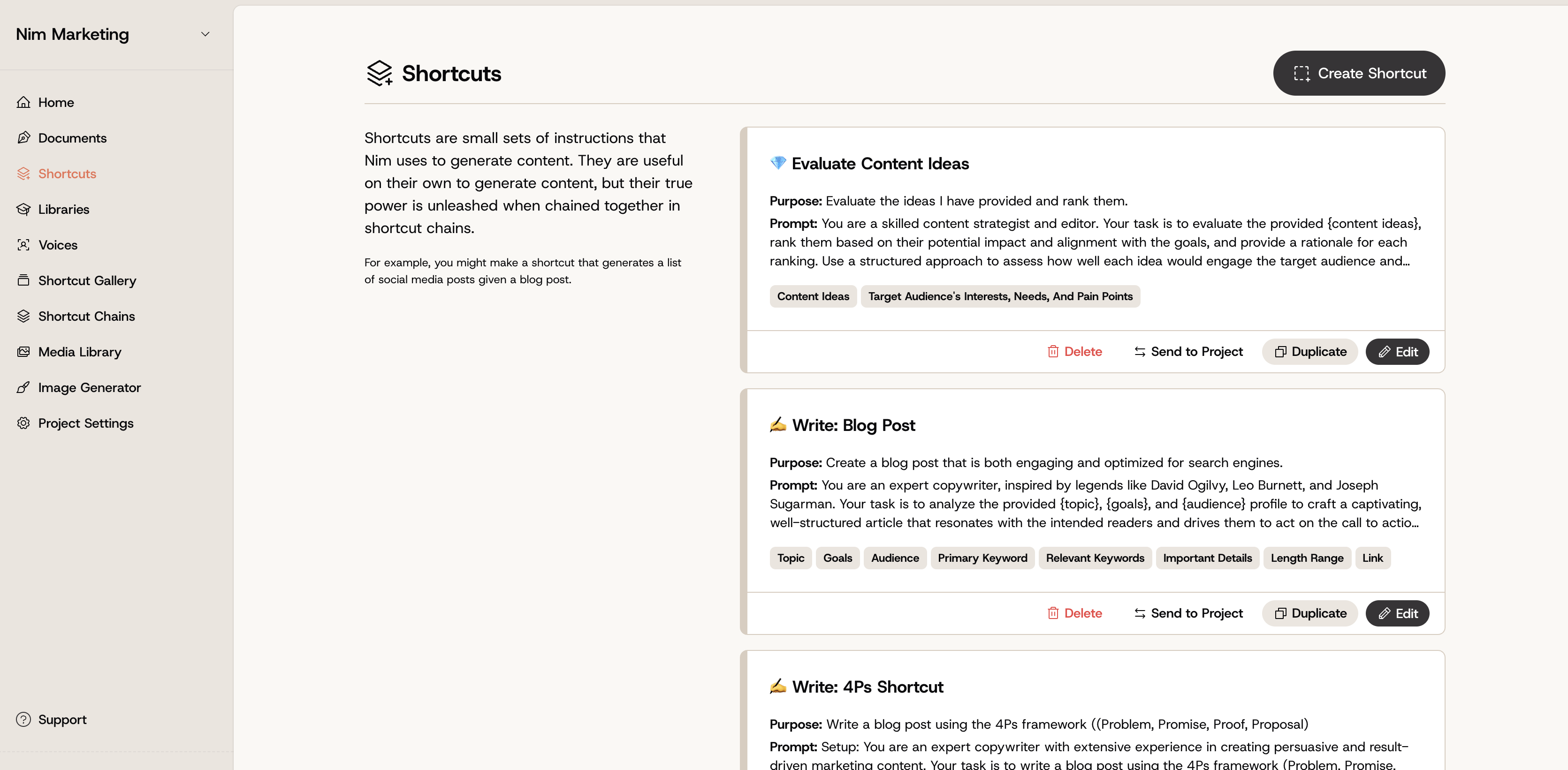 Nim GPT Nim Prompt Shortcuts