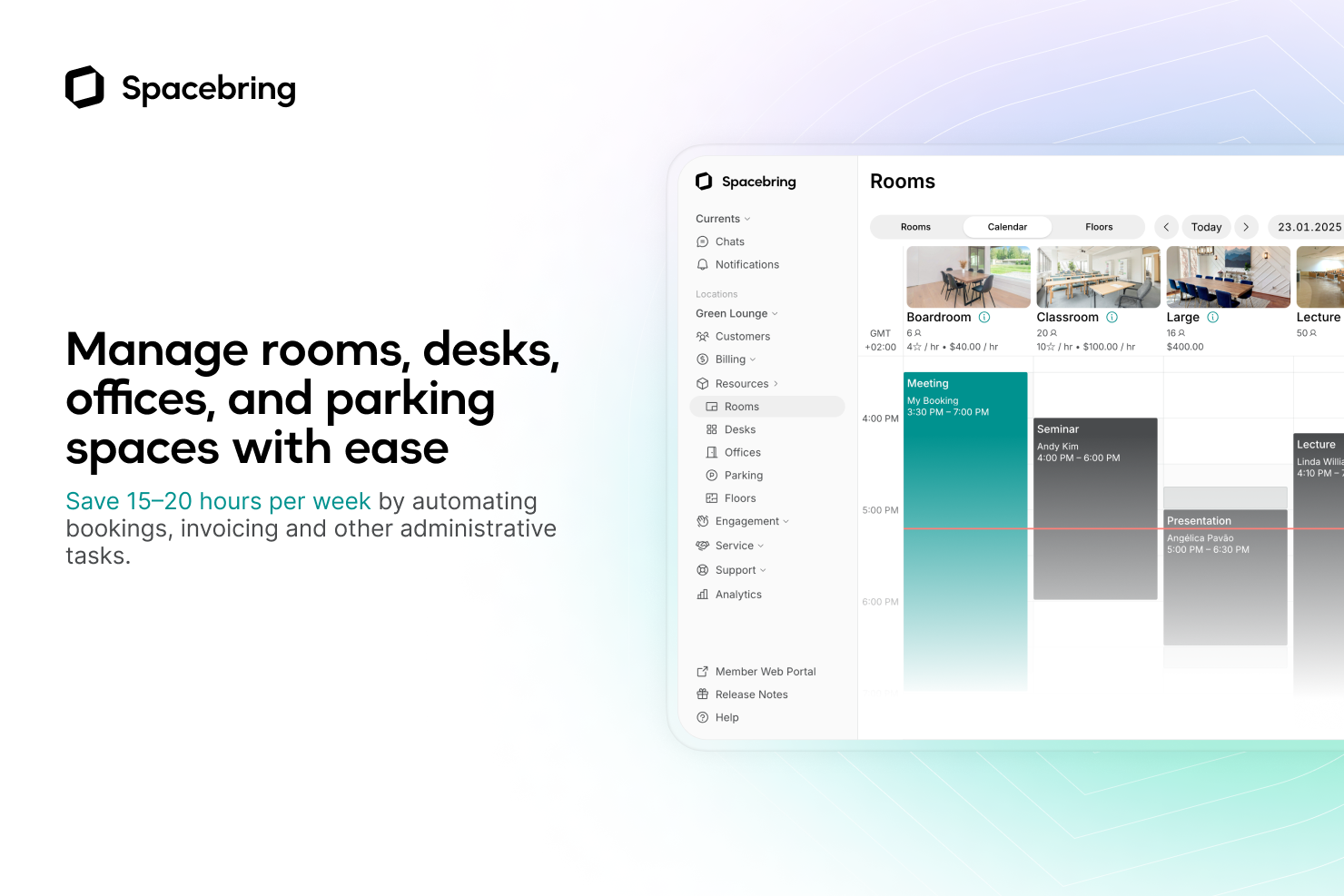 Spacebring Manage rooms, desks, offices, and parking spaces with ease