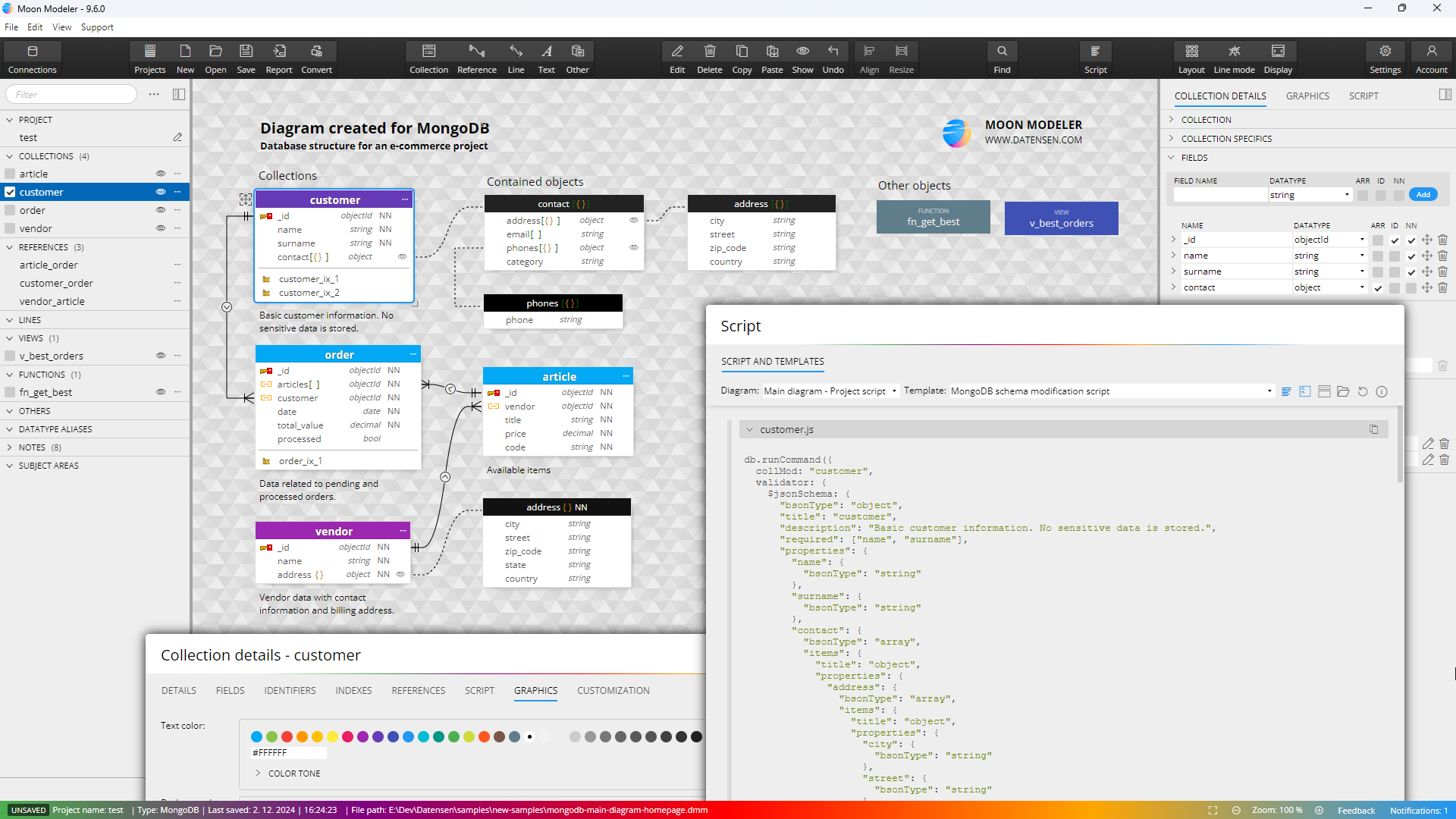 Moon Modeler Moon Modeler | Data Modeling Tool for noSQL | Light Theme