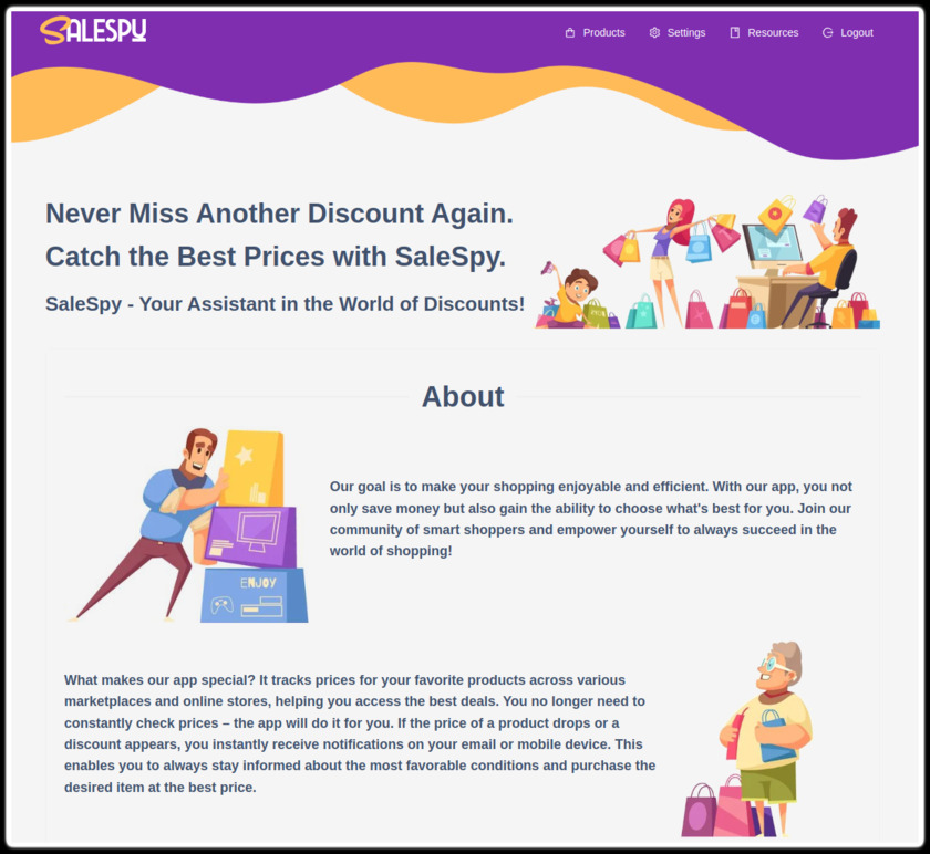Salespy.app Landing Page