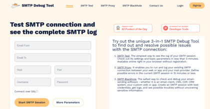SMTP Debug Tool screenshot