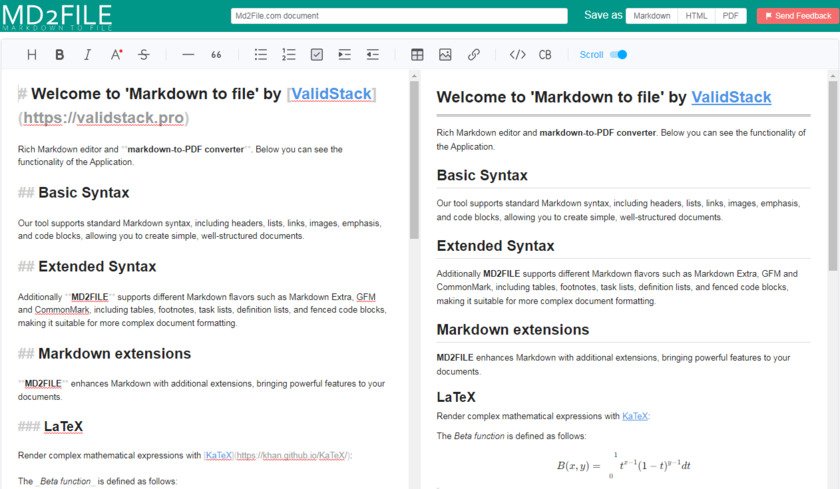 MD2FILE Landing Page