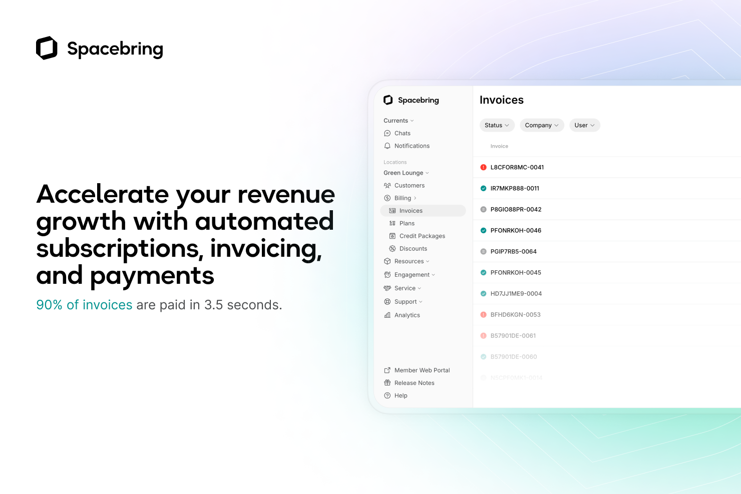 Spacebring Accelerate your revenue growth with automated subscriptions, invoicing, and payments
