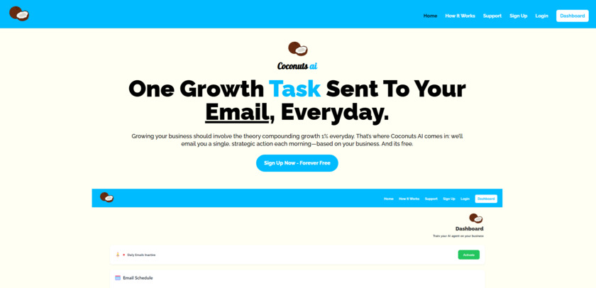 Coconuts AI Landing Page