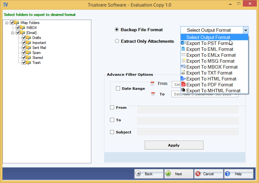 TrustVare IMAP Backup Software Landing Page
