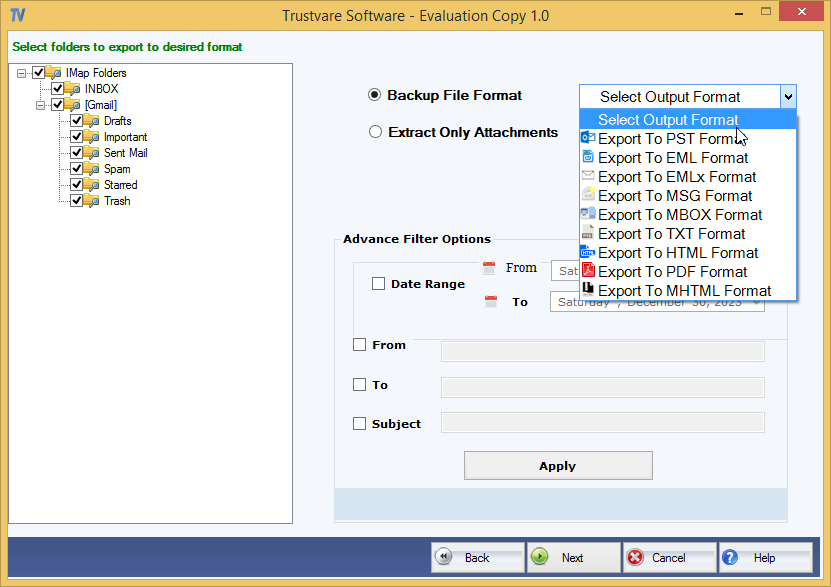 TrustVare IMAP Backup Software 