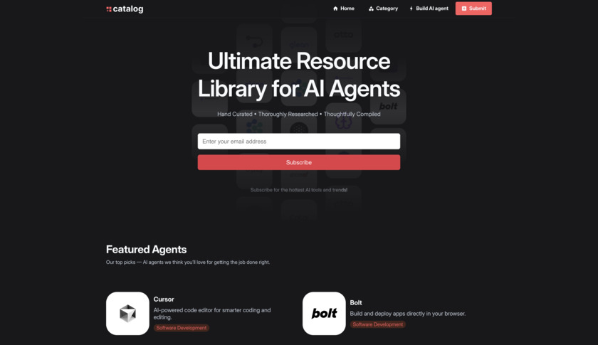 Catalog by Thesys Landing Page