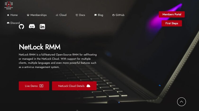 NetLock RMM Landing Page