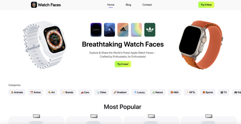WatchFaces.co Landing Page WatchFaces.co Landing Page