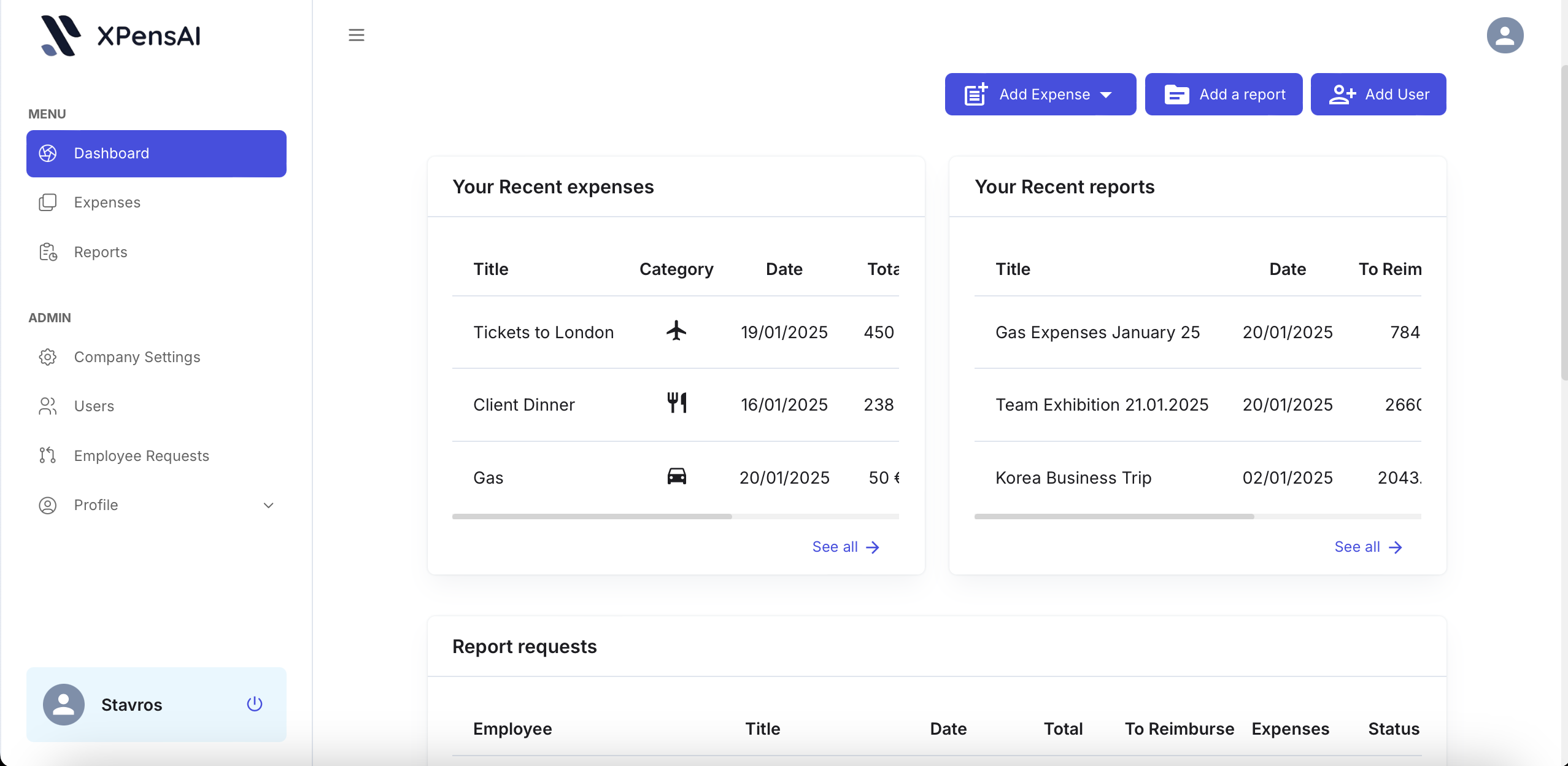 XPensAI Xpensai Dashboard