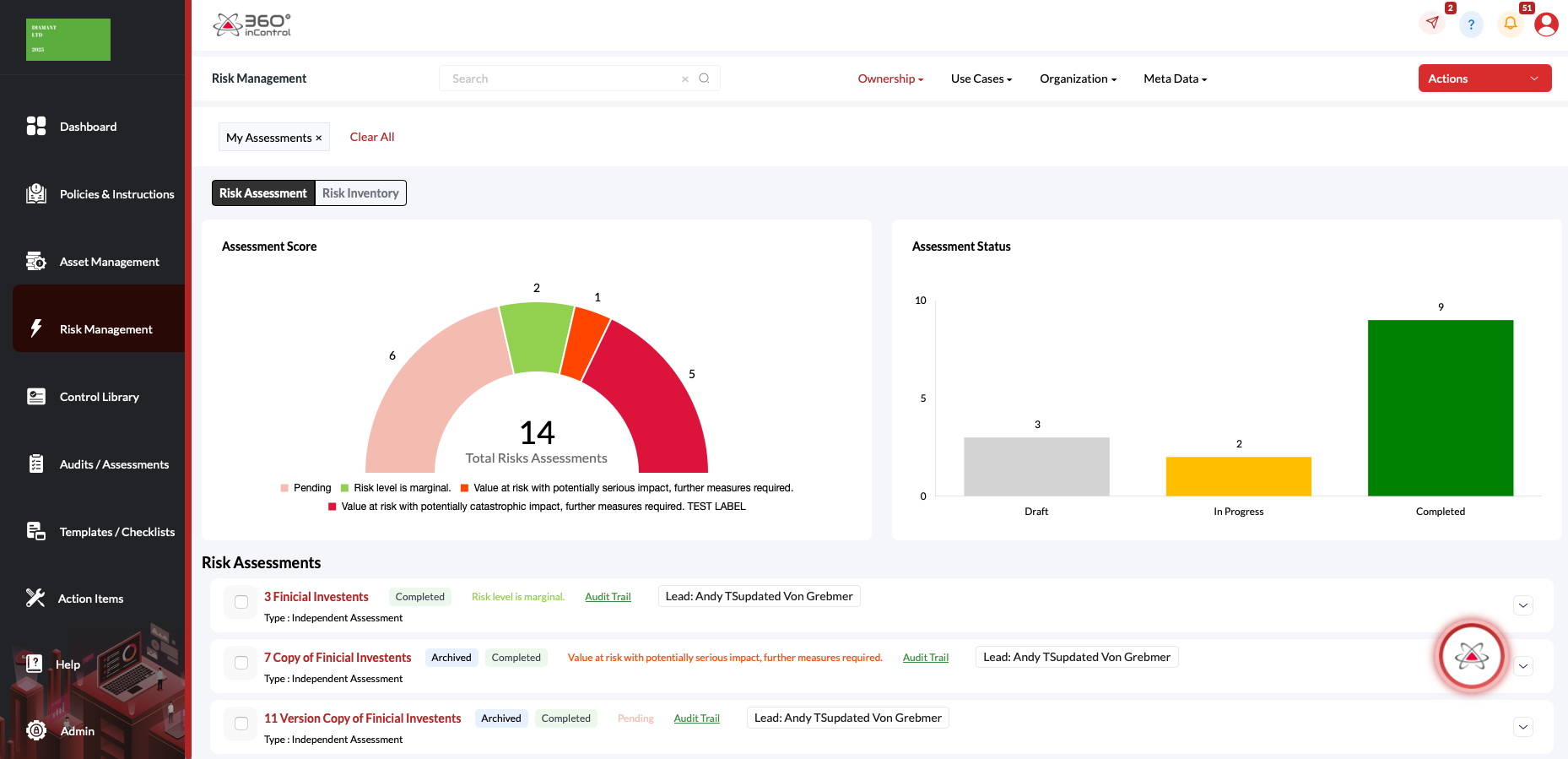 360inControl Risk Asessment Overview