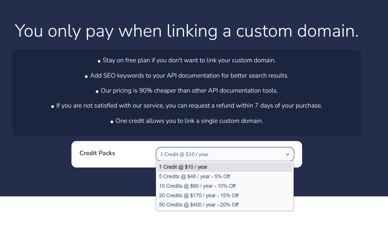 Simple API Doc Pricing