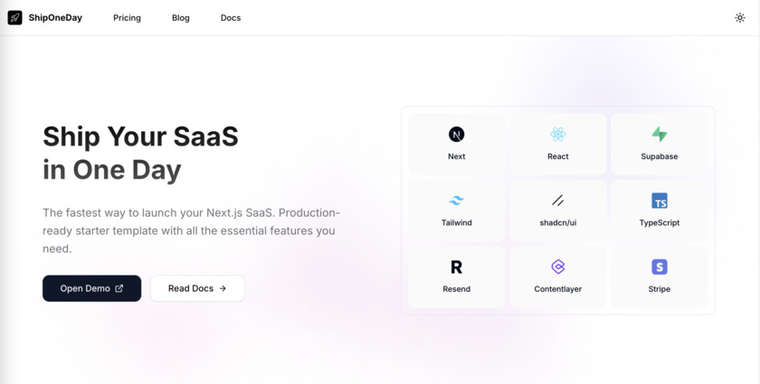 ShipOneDay Landing Page