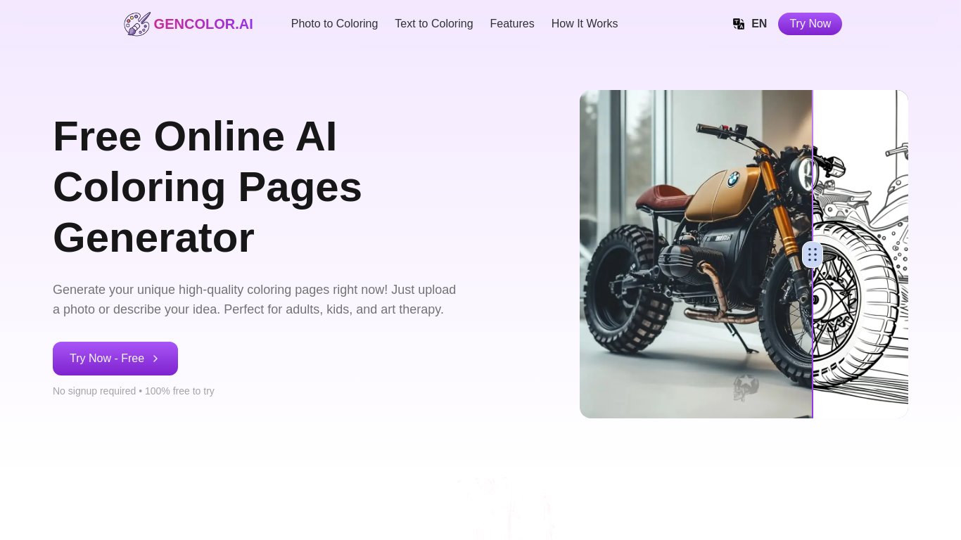 GenColor AI Landing page