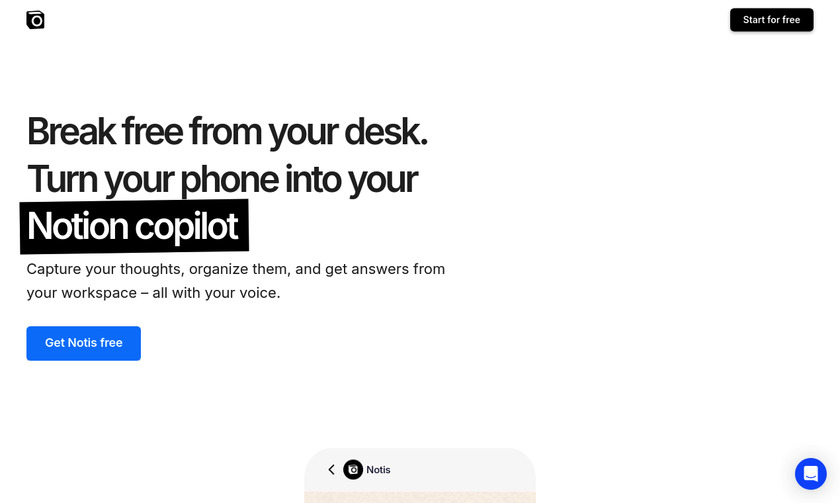 Notis.ai Landing Page