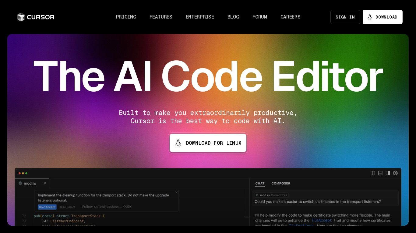 Cursor Landing page