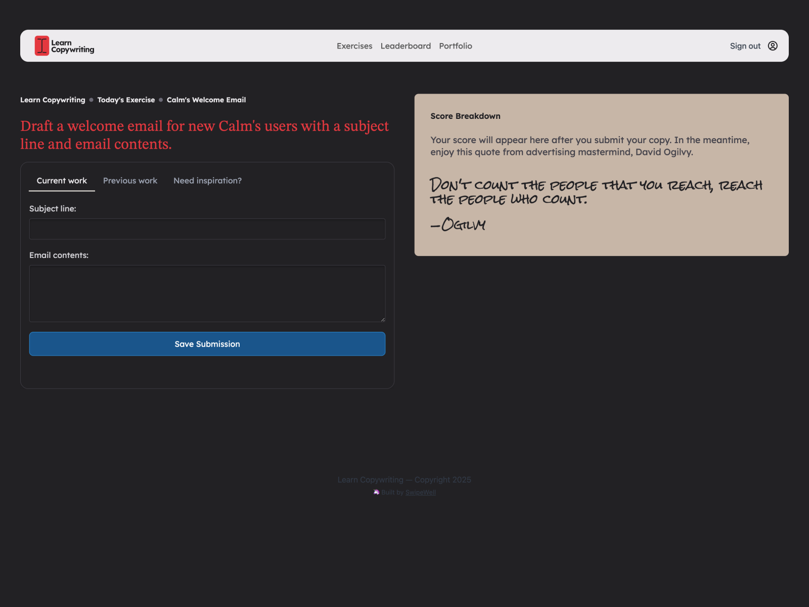 Learn Copywriting Learn Copywriting Demo