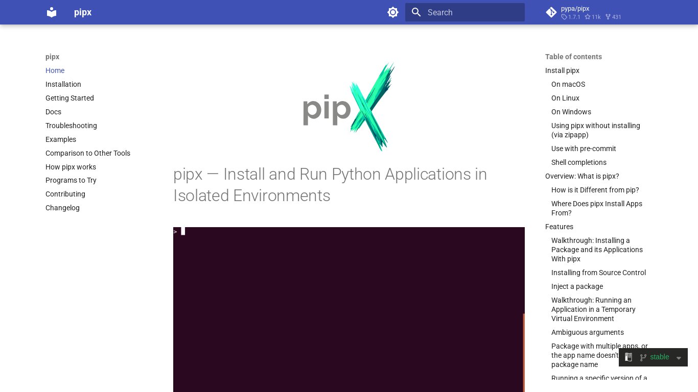 pipx Landing page