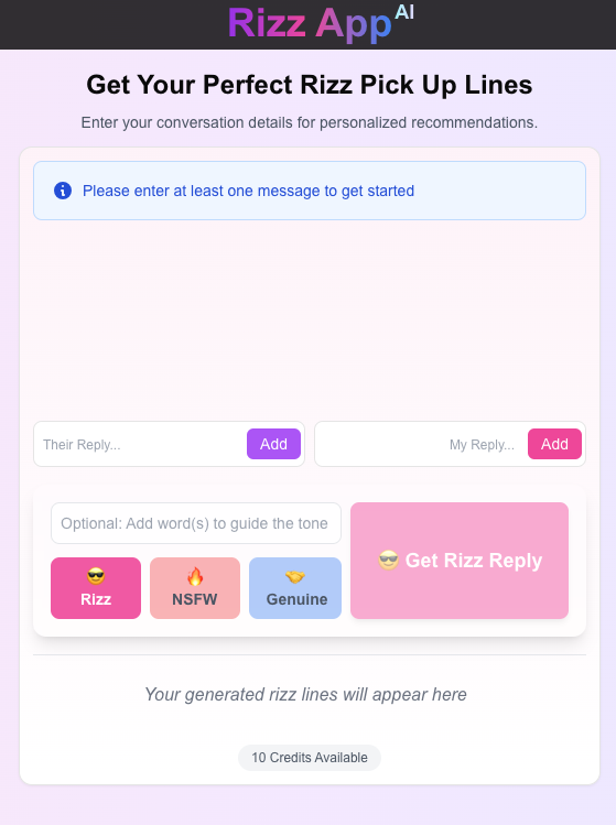 Rizz App AI rizz lines chat