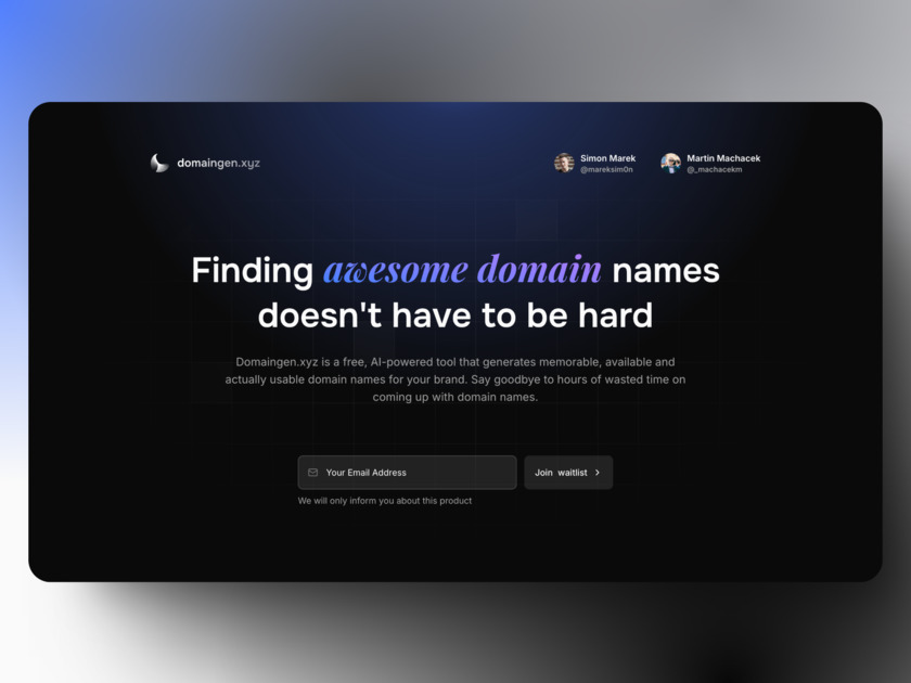 Domaingen.xyz Landing Page