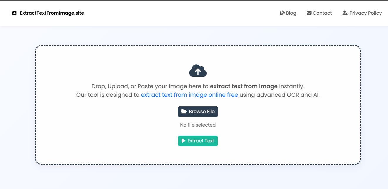 ExtractTextFromImage.site Web Based Text Extraction From Image