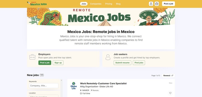 MexicoJobs.mx Landing Page