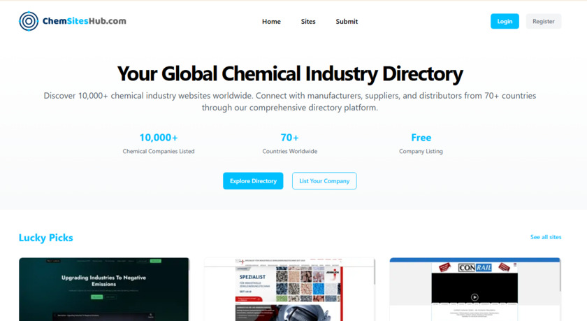 ChemSitesHub.com Landing Page