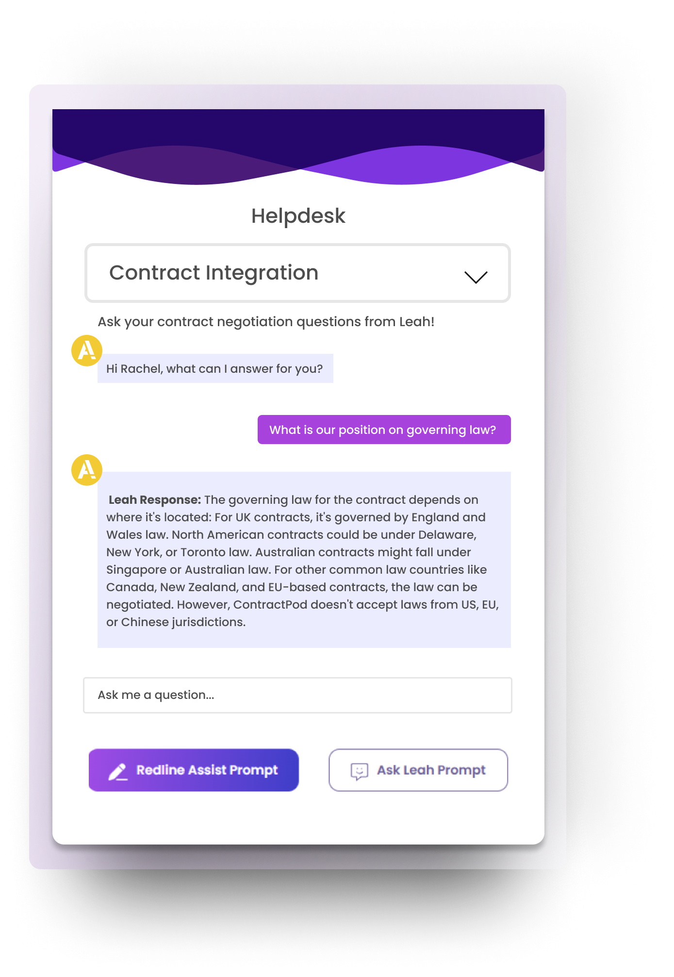 ContractPodAi Leah Helpdesk