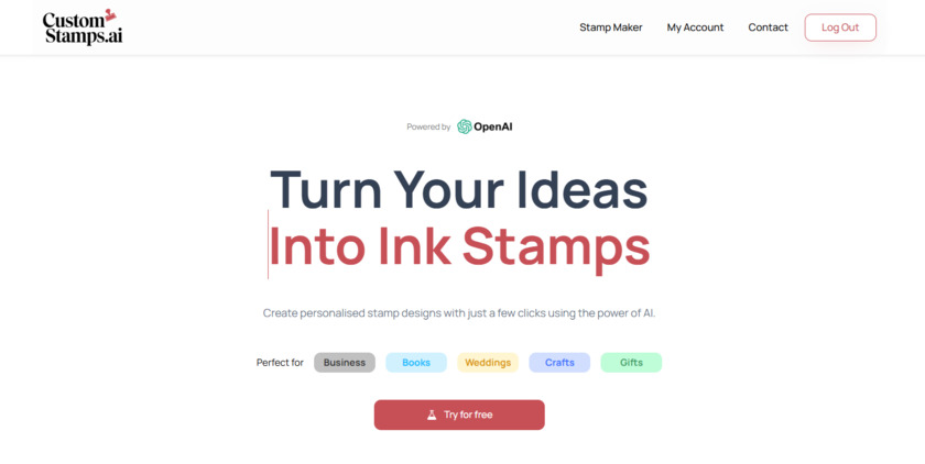 Custom Stamps AI Homepage Custom Stamps AI Homepage