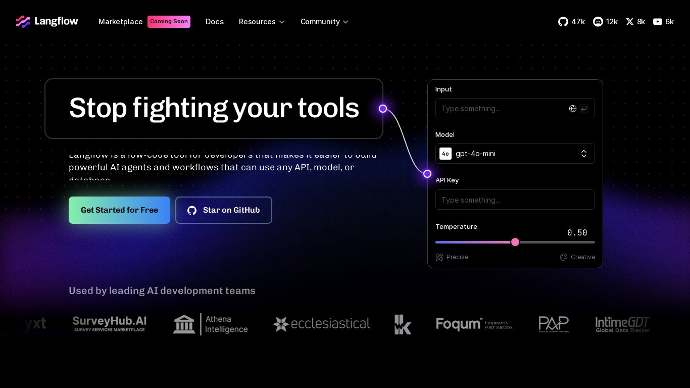 LangFlow Landing page