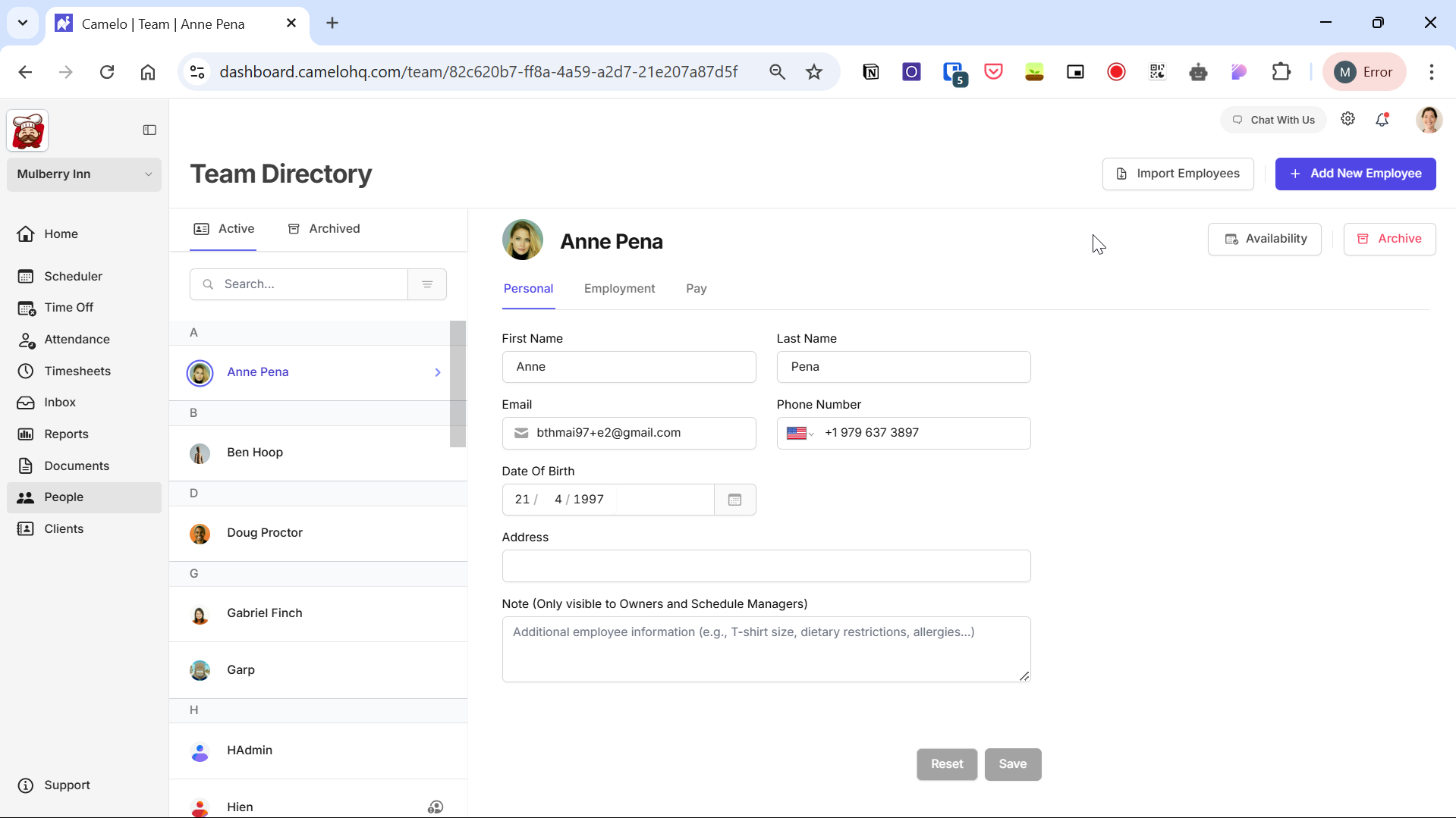 Camelo Team directory on Camelo