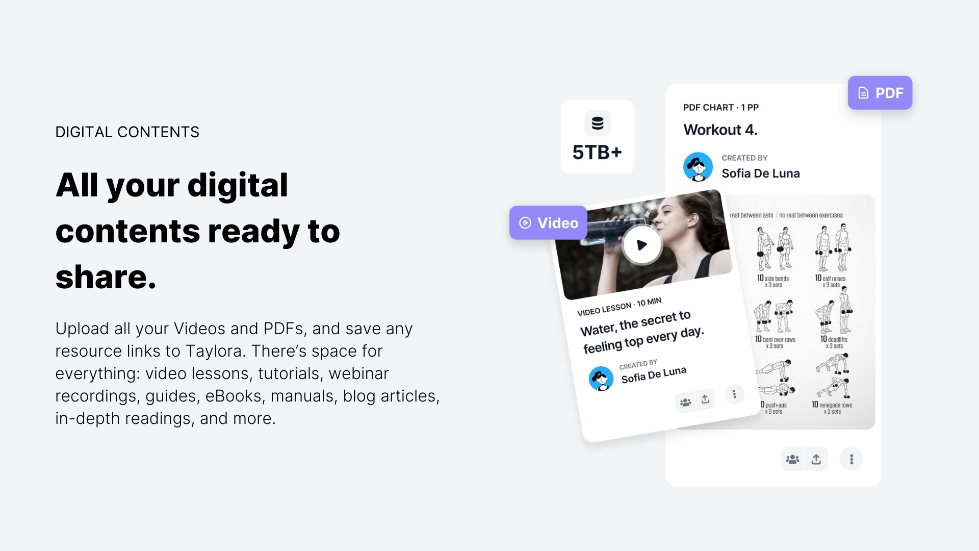Taylora All your digital contents ready to share.