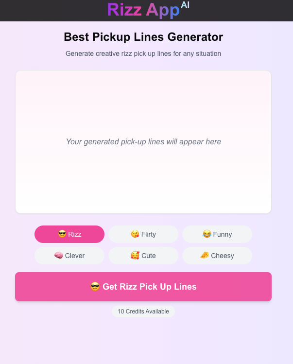 Rizz App AI rizz lines generator