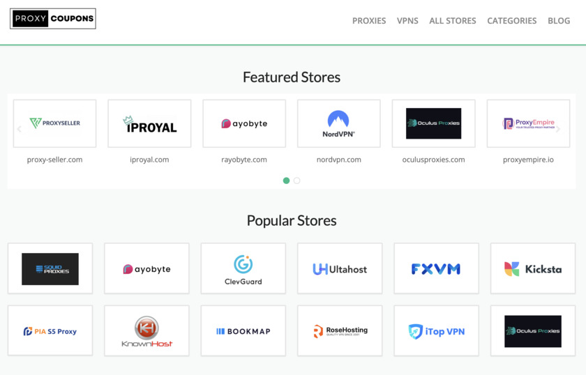 ProxyCoupons Landing Page