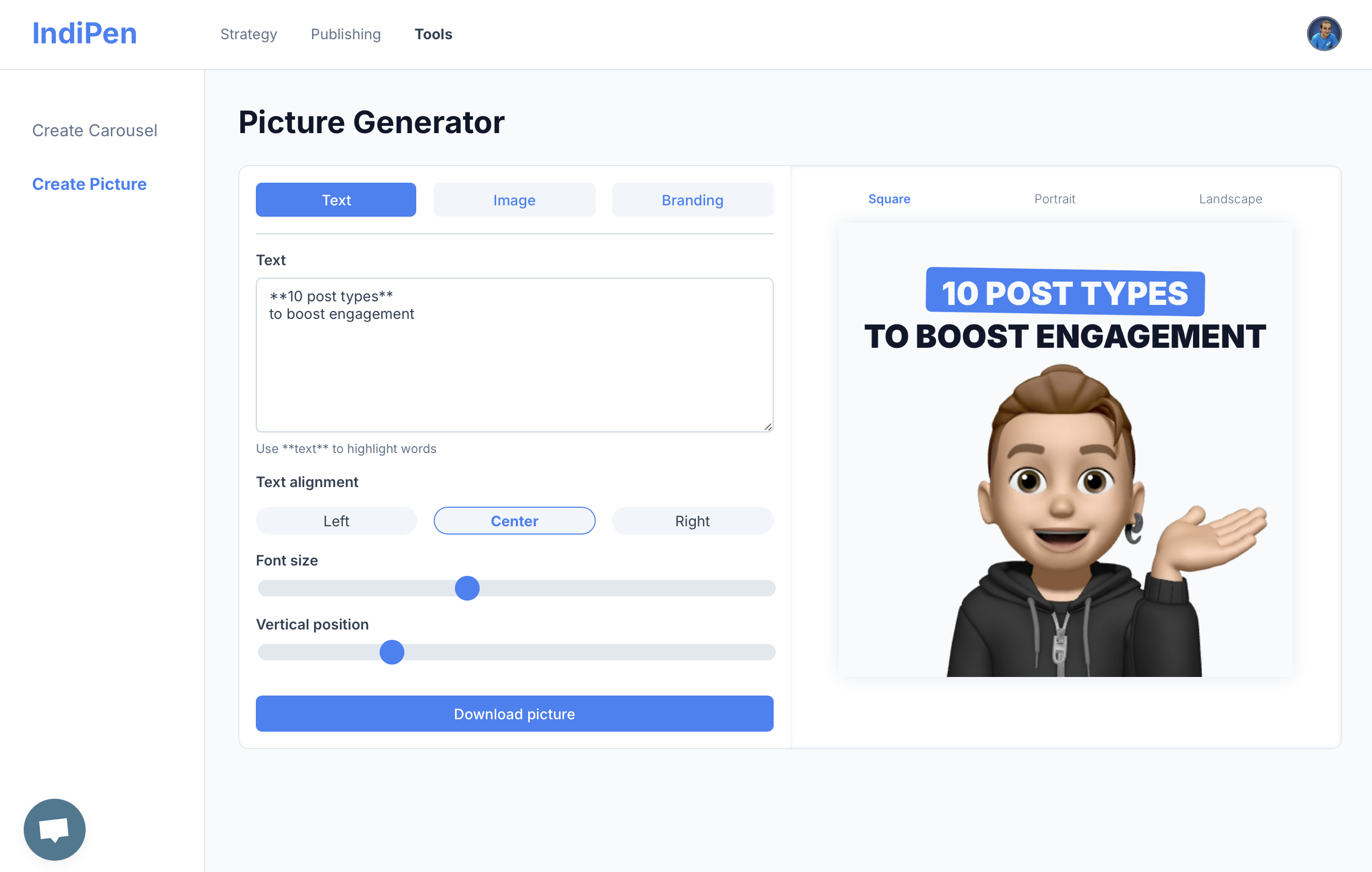 IndiPen.io Picture generator