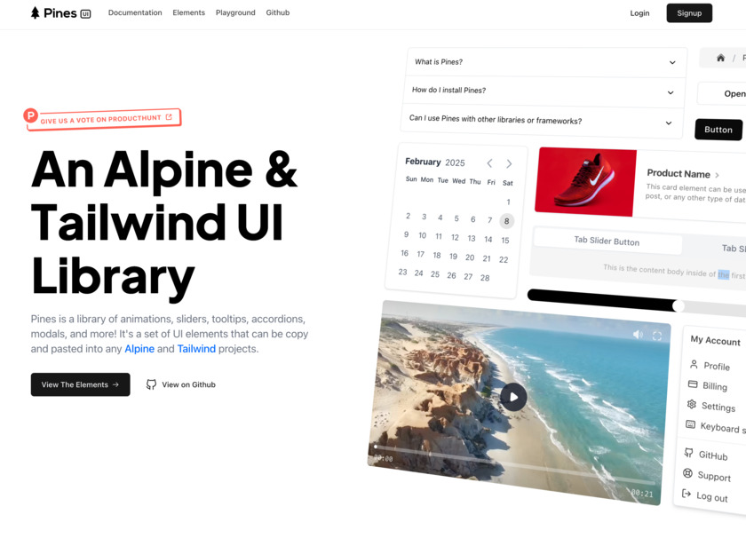 Pines Landing Page
