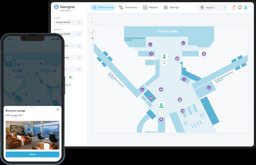 Navigine SDK Indoor navigation for airport