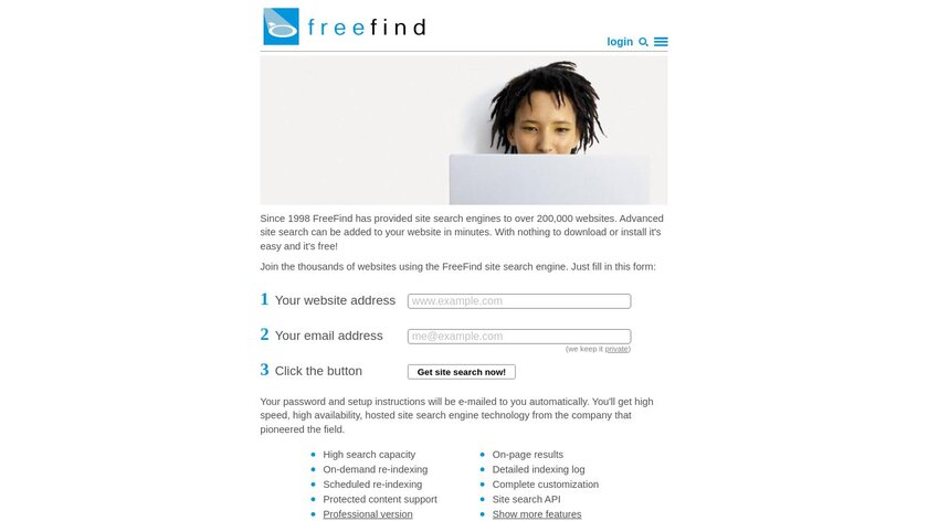 FreeFind Landing Page