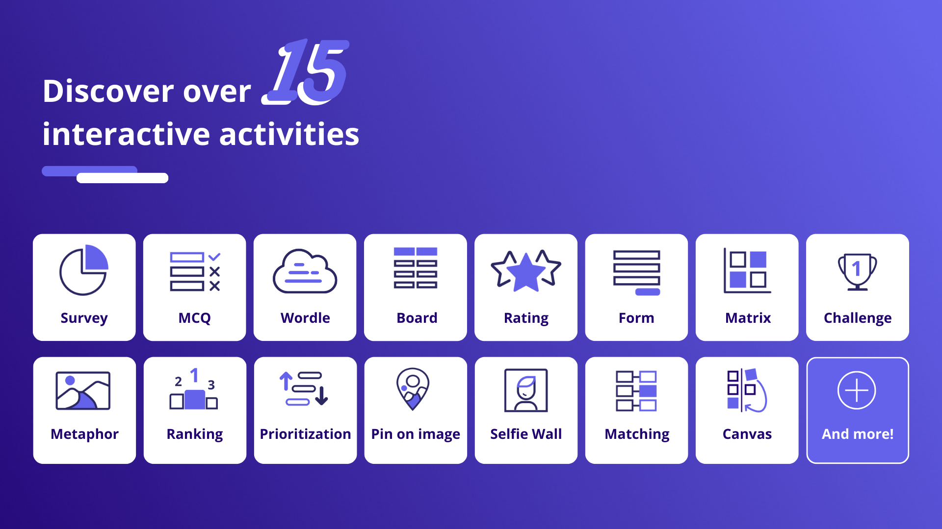 Beekast Over 15 interactive activities