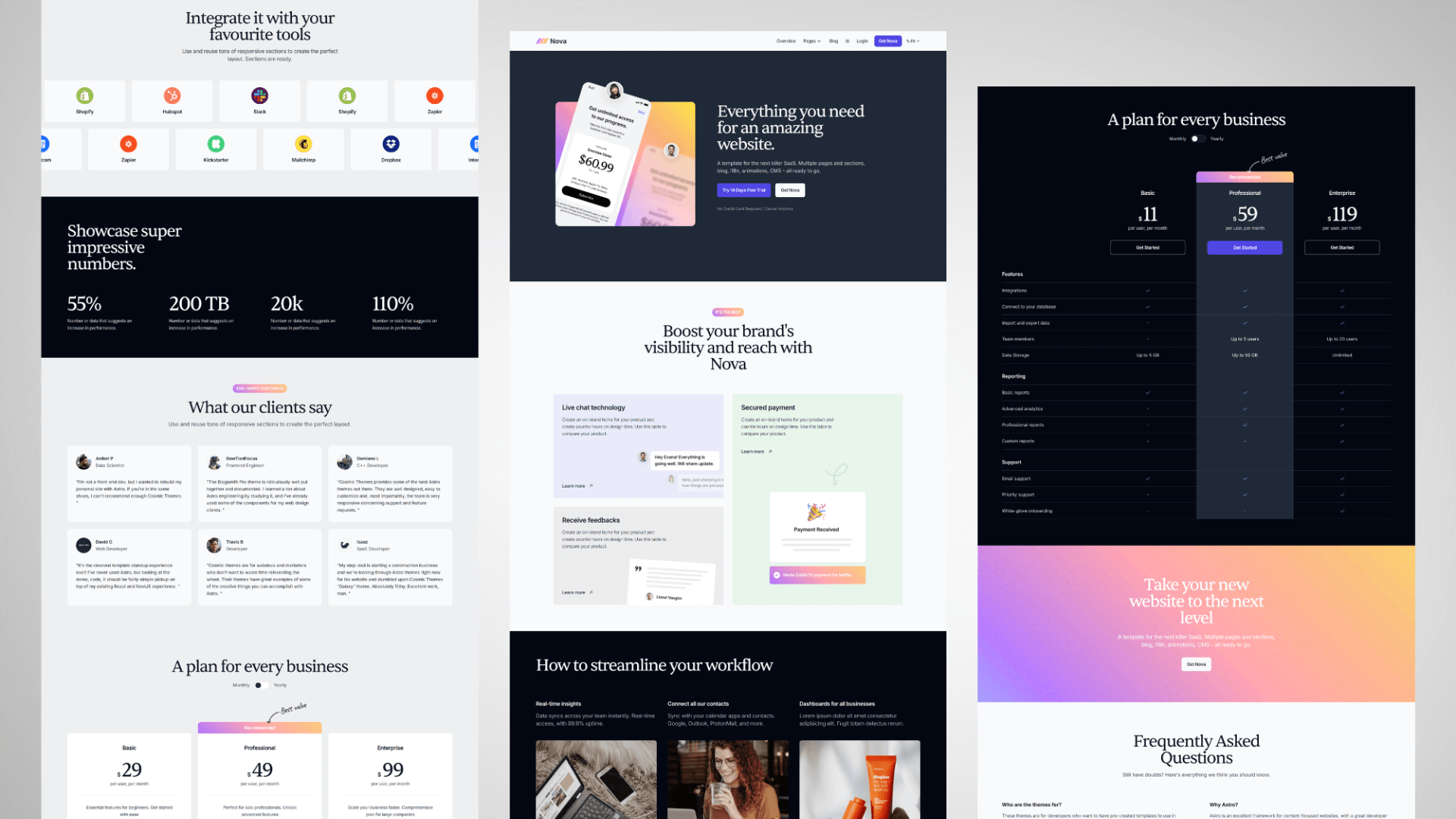 Cosmic Themes Nova SaaS Template