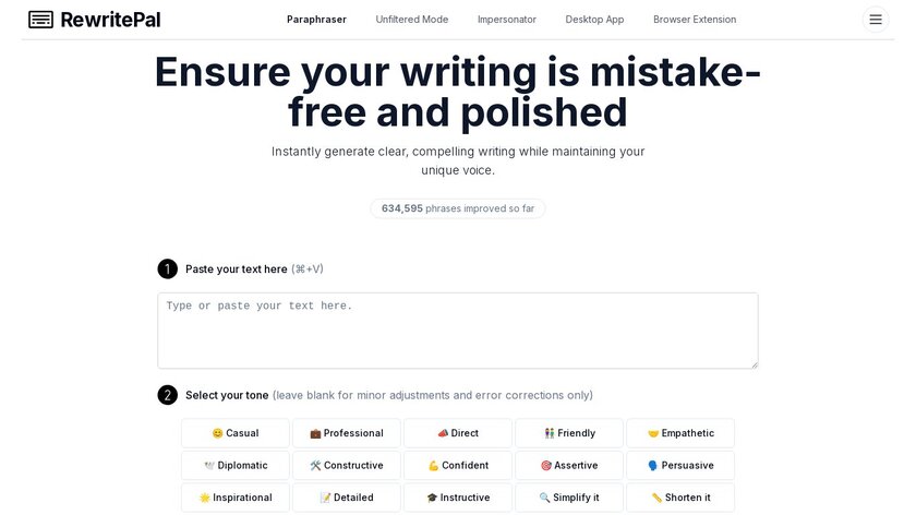 RewritePal Landing Page